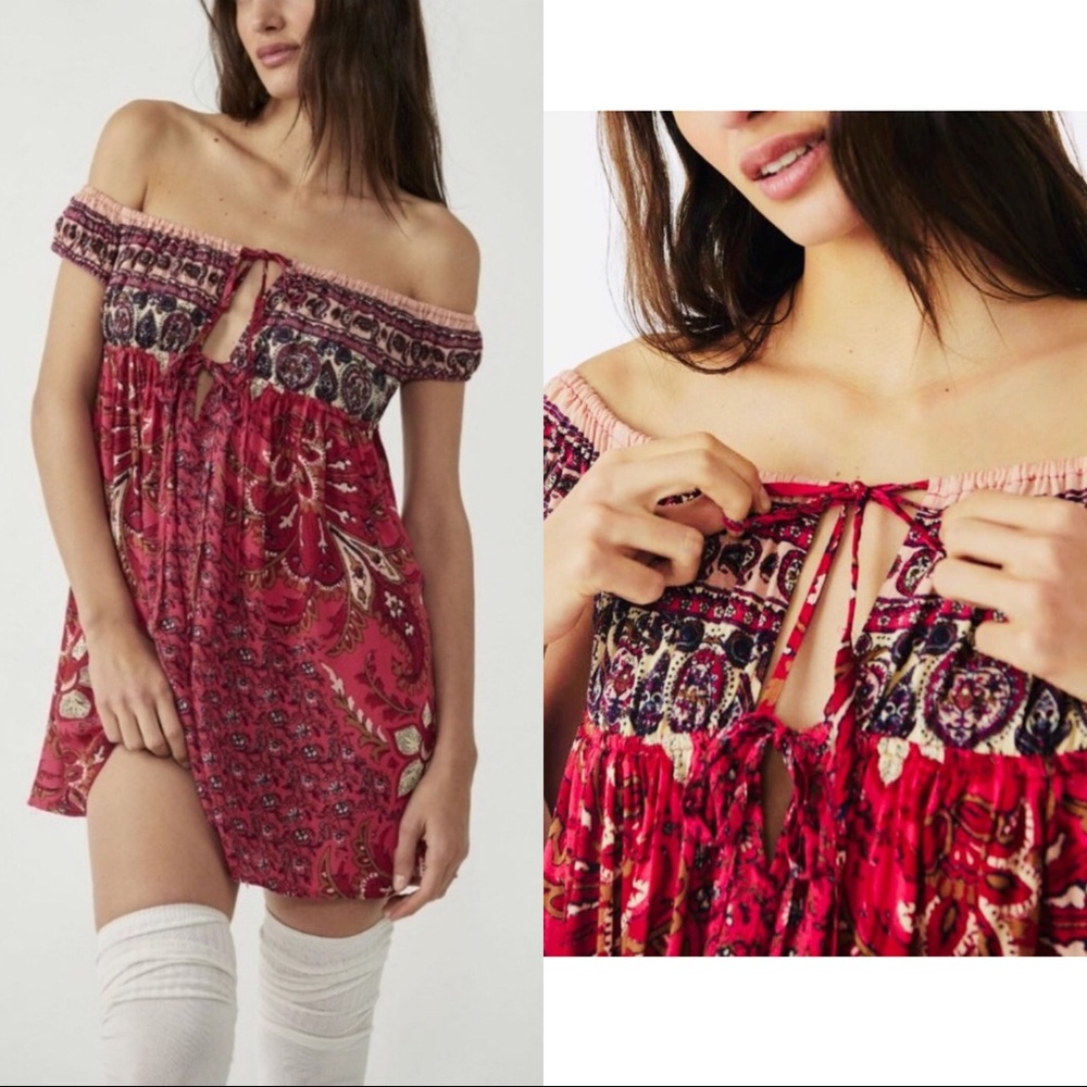 NEW Free People Pastel Bali Mariposa Slip Dress S - Picture 3 of 8